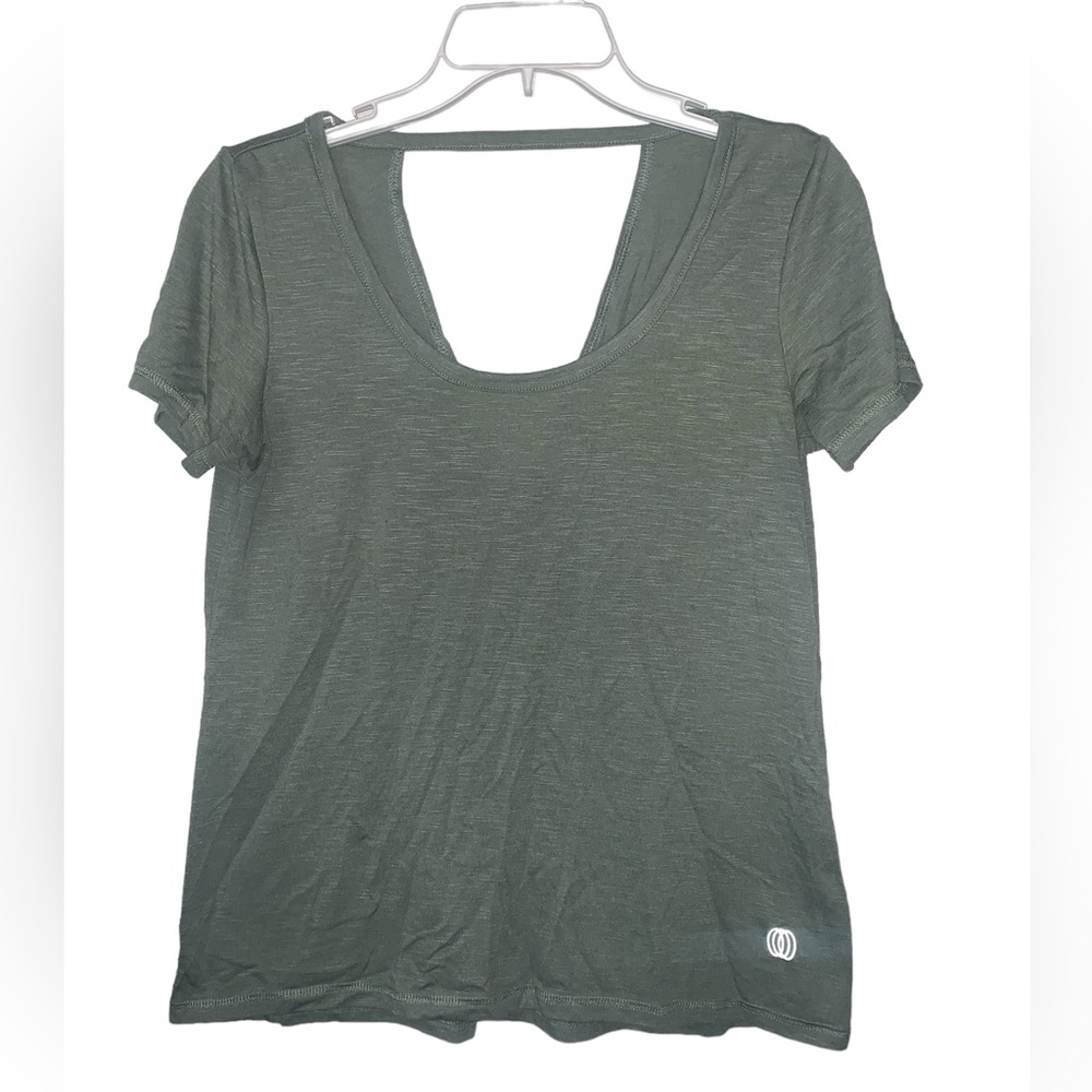 Balance collection sage green open back‎ tee shirt size medium